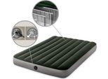 Intex Prestige Downy - Materasso Ad Aria - Dubbio - Con Pompa A Batteria E Kit Di Riparazione - 191X137X25 Cm - Pvc - Verde