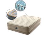 Intex Ultra Plush - Materasso Ad Aria - Matrimoniale - Con Kit Di Riparazione E Pompa Incorporata - 203X152X46 Cm - Pvc - Beige