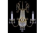 Casa Padrino Lampada Da Parete In Cristallo Barocco Oro 39 X 19 X H. 60 Cm - Magnifica Lampada Da Parete Con Vetro Di Cristallo Di Boemia - Nobile & Magnifico