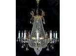 Casa Padrino Lampadario Barocco Oro Ø 100 X H. 105 Cm - Magnifico Lampadario In Ottone Con Vetro Di Cristallo Di Boemia - Nobile & Magnifico