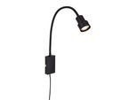 Lampada Da Letto Led Lampada Da Letto Touch Flessibile GU10 5 W Nero Metallo Briloner
