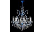 Casa Padrino Lampadario Barocco Blu Ø 73 X H. 79 Cm - Magnifico Lampadario Con Vetro Di Cristallo Di Boemia - Lampadario Per Hotel & Ristoranti