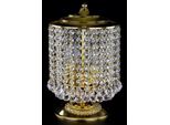 Casa Padrino Lampada Da Tavolo Barocca In Cristallo Oro Ø 20 X H. 34 Cm - Magnifica Lampada Sgabello Con Cristallo Di Boemia - Lampade Barocche In Cristallo
