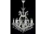 Casa Padrino Lampadario Barocco Bianco Ø 73 X H. 79 Cm - Magnifico Lampadario Con Vetro Di Cristallo Di Boemia - Lampadario Per Hotel E Ristoranti