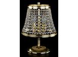 Casa Padrino Lampada Da Tavolo Barocca In Cristallo Oro Ø 25 X H. 32 Cm - Magnifica Lampada Sgabello Con Cristallo Di Boemia - Lampade Barocche In Cristallo