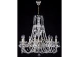 Casa Padrino Lampadario Barocco Argento Ø 63 X H. 64 Cm - Magnifico Lampadario Con Vetro Di Cristallo Di Boemia - Nobile & Magnifico