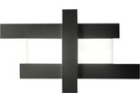 Applique Led Design Moderno 50W Nera - Struttura Geometrica In Acciaio, Luce Calda 3000K, 2620Lm, Larghezza 104 Cm, IP20