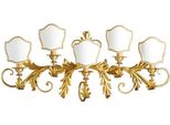 Casa Padrino Lampada Da Parete Barocca Oro/Bianco 86 X 20 X H. 38 Cm - Lampada Da Parete In Metallo Fatta A Mano Con Paralumi - Lampade Da Parete Barocche