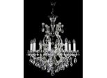 Casa Padrino Lampadario Barocco Nero Ø 73 X H. 79 Cm - Magnifico Lampadario Con Vetro Di Cristallo Di Boemia - Lampadario Per Hotel E Ristoranti