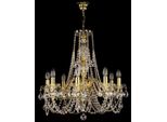 Casa Padrino Lampadario Barocco Oro Ø 63 X H. 64 Cm - Magnifico Lampadario Con Vetro Di Cristallo Di Boemia - Nobile & Magnifico