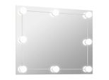 Specchio Da Parete Senza Cornice Con Illuminazione Led Vetro Rettangolare