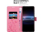 Cadorabo Cover Per Sony Xperia PRO-I Cover Protettiva In Turchese Cover Protettiva Cover Per Telefono Cellulare Cover Fiori Custodia Fiore