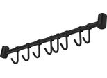 Intirilife Appendiabiti In Acciaio Inox Con 8 Ganci In Nero - Gancio Binario Cucina Binario A Muro