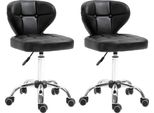 Homcom Set Di 2 Sgabelli Da Lavoro Con Schienale Sgabello In Pelle Finta Sgabello Girevole Con Schienale Sgabello Cosmetico Sgabello Da Ufficio 72-87 Cm Regolabile In Altezza Ufficio Grigio Scuro 45 X 47 X 72-87 Cm