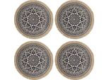 Tovagliette Rotonde, Set Di 4, Intrecciate, Blu - Creative Tops