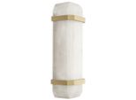 Casa Padrino Lampada Da Parete In Alabastro / Ottone Antico 13 X 11 X H. 42 Cm - Elegante Lampada Da Parete Con Paralume In Alabastro - Luxury Lights