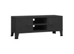 Mobile Tv In Stile Industriale Nero 105X35X42 Cm In Metallo