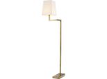 Casa Padrino Lampada Da Terra In Ottone Vintage Colorato/Bianco H. 172,5 Cm - Lampada Da Terra Nobile Con Braccio Girevole E Paralume - Qualità Eccellente
