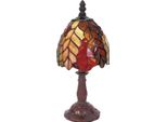 Casa Padrino Lampada Da Tavolo Tiffany Multicolore Ø 14 X H. 29 Cm - Lampada Sgabello Tiffany Decorativa Con Paralume In Vetro Fatto A Mano