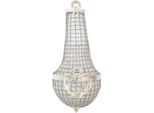 Casa Padrino Lampada Da Parete In Cristallo Barocco Argento 30 X H. 70 Cm - Elegante Lampada Da Parete In Stile Barocco - Luci Barocche - Nobile & Magnifico