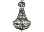 Casa Padrino Lampadario Barocco In Cristallo Nero / Argento Ø 45 X H. 90 Cm - Magnifico Lampadario In Stile Barocco - Luci Barocche In Cristallo - Nobile & Magnifico