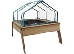 Axi Linda Tavolo Da Sabbia / Tavolo Da Vivaio / Ortolano Con Telo Di Terra & Serra | Tavolo Da Giardino / Balcone / Terrazza In Marrone | Utilizzabile Anche Come Sabbiera Per Bambini