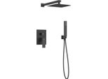 Miscelatore Da Incasso Per Doccia Con Set In Ceramica Nero Laveo Kvadrato