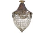 Casa Padrino Lampada A Sospensione Barocca In Cristallo Ossidato Ø 25 X H. 35 Cm - Lampada A Sospensione Rotonda In Stile Barocco - Luci Barocche - Nobile & Magnifico