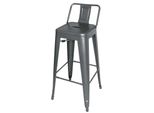 Sgabello Bolero Bistro In Acciaio Con Schienale Grigio Canna Di Fucile (4 Pezzi)