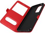 Samsung Galaxy A53 5G Cover Doppia Finestra E Funzione Stand - Rosso