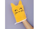 Milk&Moo Tombish Cat Guanto Da Bagno, Morbida Flanella Per Neonati E Bambini, Spugna Da Bagno, Guanto Da Bagno, In 100% Cotone, Morbido E Divertente, Arancione, Da 0 Mesi