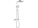 Colonna Doccia Termostatica Cromo Argento Kvadrato Laveo