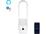 Djive Arc Casual Ventilatore Senza Rotore, Ventilatore A Torre 2In1 + Purificatore D'aria, Silenzioso, Ventilatore Da Piedistallo Con 9 Velocità, Oscillazione, App, Alexa, HEPA14, Bianco