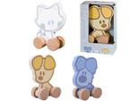 Woezel En Pip Rubo Toys Woezel En Pip Baby Figure A Ruota In Legno Assortito