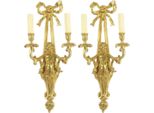 Casa Padrino Set Di Applique Barocche Oro/Bianco 25 X 15 X H. 55 Cm - Magnifiche Applique Barocche Per Hotel E Ristoranti - Luci Barocche