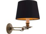 Casa Padrino Lampada Da Parete Con Braccio Orientabile Colori Ottone Vintage / Nero 22 X 21,5 X H. 27,5 Cm - Hotel & Restaurant Lamp