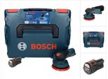 Bosch Gex 12V-125 Levigatrice Rotorbitale A Batteria Professionale 12 V 125 Mm Senza Spazzole + 1X Batteria Ricaricabile 3,0 Ah + L-Boxx - Senza Caricabatterie