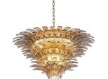 Casa Padrino Lampadario In Vetro Ottone / Grigio Ø 80 X H. 41 Cm - Lampadario Rotondo Per Hotel E Ristoranti - Qualità Eccellente