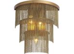 Casa Padrino Lampada Da Parete In Ottone Antico 33 X 16 X H. 32,5 Cm - Lampada Da Parete Semicircolare In Acciaio Inox - Applique Per Il Soggiorno - Qualità Eccellente