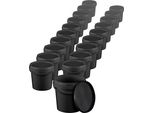 Benbow Secchio Con Coperchio 1L X1000 Nero - Sicuro Per Gli Alimenti, Robusto, Ermetico, A Prova Di Perdite, Inodore - Secchio In Plastica Con Manico - Vuoto