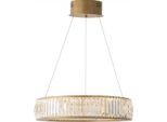 Casa Padrino Lampadario A Led In Ottone Antico Ø 63 X H. 13-200 Cm - Lampadario Da Salotto Rotondo Con Vetro Di Cristallo - Qualità Lussuosa