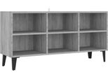 Vidaxl Mobile Tv Con Gambe In Metallo Grigio Sonoma 103,5X30X50 Cm