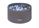 Piscina In Schiuma Flumi 90X40 Cm Con 200 Palline ∅7 Cm – Grigio + Palline Blu