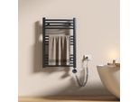 Emke Scaldasalviette Elettrico 75X50Cm 300W Antracite Curvo Radiatore Da Bagno Controllo Wi-Fi Termostato Intelligente Scaldasalviette