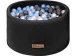 Piscina In Schiuma Flumi 90X40 Cm Con 200 Palline ∅7 Cm – Nero + Palline Blu