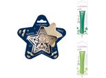 Set Di Biscotti A Rilievo A Forma Di Stella + 2 Bastoncini Di Cioccolato Verde E Verde Chiaro
