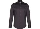 Seidensticker Business Camicia Uomo Manica Lunga New Kent Slim-Fit Nero 41