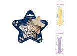 Confezione Di Biscotti Star Relief + 2 Bastoncini Di Cioccolato Giallo Pastello E Lilla
