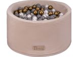 Piscina In Schiuma Flumi 90X40 Cm Con 200 Palline ∅7 Cm – Beige + Palline Dorate