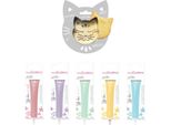 Set Di Biscotti In Rilievo Gatto + 5 Matite Pastello Al Cioccolato